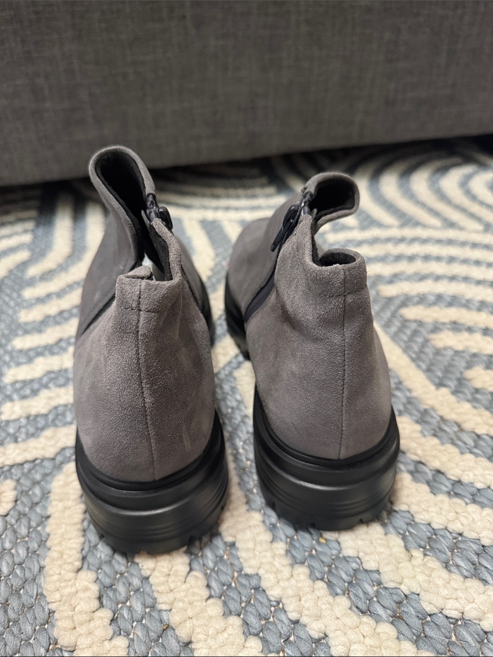 Vaneli Mariel Gray Suede Lug Sole Ankle Booties Women's 9.5 M NWOT - Picture 7 of 9